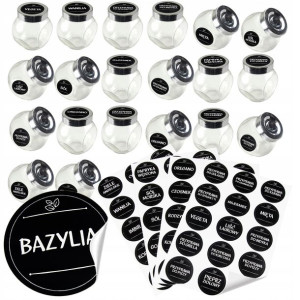 Słoiczki Na Przyprawy 150ml 20 Sztuk +60x Naklejki