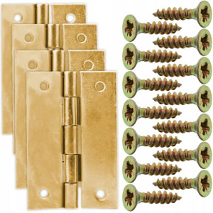 4x Zawias Drzwiowy Meblowy Złoty Ocynkowany 25x22