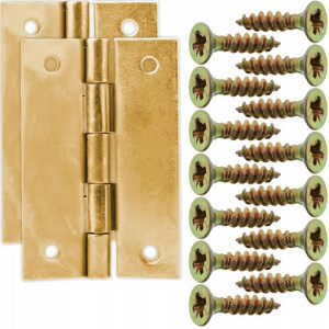 2x Zawias Drzwiowy Meblowy Złoty Ocynkowany 35x30