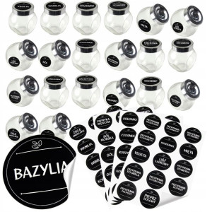 Słoiczki Na Przyprawy 150ml 20 Sztuk +60x Naklejki