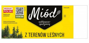 ETYKIETA duża na miód z TERENÓW LEŚNYCH 100szt
