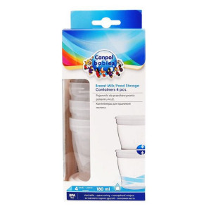 Canpol babies pojemniki do przechowywania pokarmu 4szt 180ml