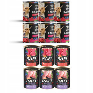 Rafi + Pako Karma Psa Mokra Mix 12 X 800g Puszka
