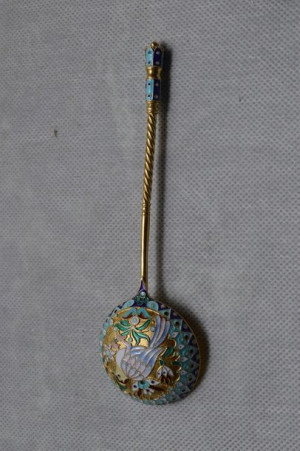 SREBRNA ŁYŻKA DO KAWIORU - pr 88 - emalia 60gram