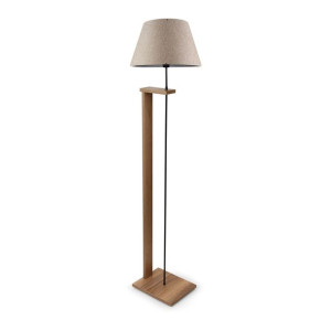 Lampa stojąca-nowoczesna lampa podłogowa-drewno-wys 150 cm-beżowy abażur