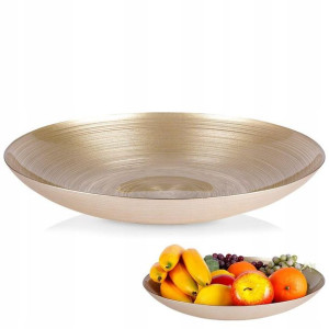 Miska Szklana Owoce Warzywa do Sałatek Złota 40 cm