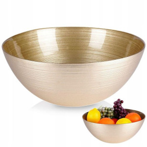 Miska Szklana Owoce Warzywa do Sałatek Złota 28 cm