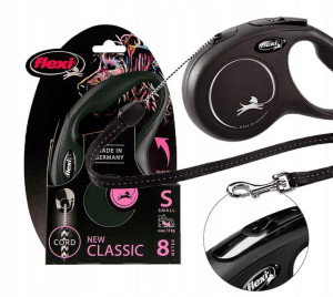 FLEXI Smycz automatyczna NEW CLASSIC linka S 8m
