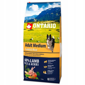 Ontario Adult Medium Lamb&rice 12kg Jagnięcina