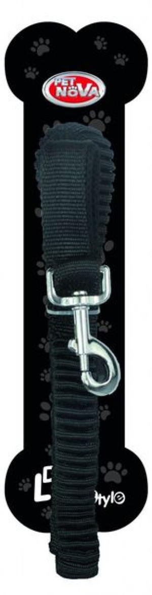 Smycz dla psa L-BUNGEE-BLACK,rozciągliwa 2,5