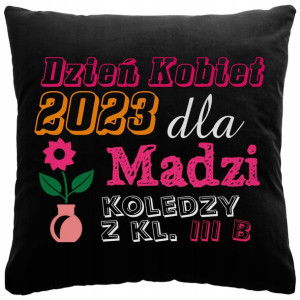 Czarna Poduszka Z Imieniem Na Dzień Kobiet Y4