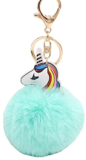 Brelok unicorn do kluczy torebki jednorożec pompon