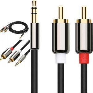 Kabel Mini Jack 2x Rca Chinch 1.5m Stereo Gold Hq