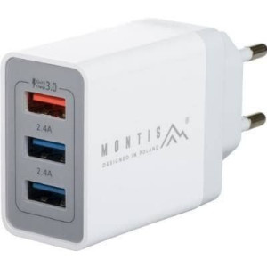 Szybka Ładowarka Sieciowa 3xusb Qc 3.0 30w Mocna