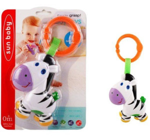 Grzechotka Gryzak Zebra Kolorowa Sensoryczna Bobas