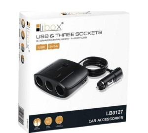 Rozgałęźnik Samochodowy 3xgniazda 1xport Usb Hit