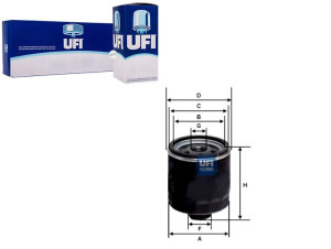Filtr Oleju Golf Iii 1.4 92- Polo 1.4i 94- Ufi