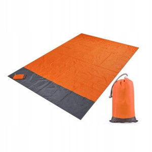 Wodoodporny koc plażowy 200*210 cm - pomarańczowy