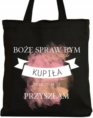 Czarna Torba Na Zakupy Dzień Kobiet Mamy Y1