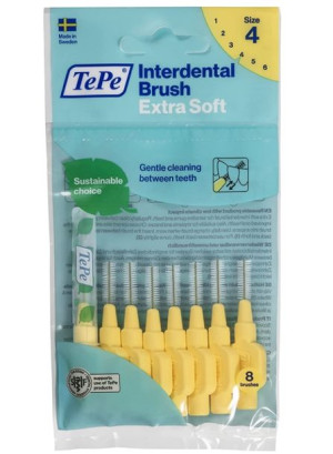 (DE) TePe, Extra Soft, Szczoteczki międzyzębowe, 0,7mm, 8 sztuk (PRODUKT Z