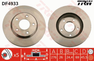 Tarcza hamulcowa TRW DF4933 MN116330