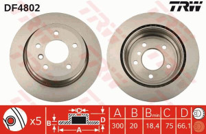 Tarcza hamulcowa TRW DF4802 34216764653