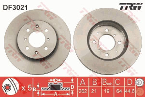 Tarcza hamulcowa TRW DF3021 45251SK7A00