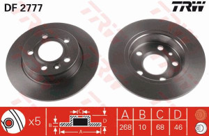 Tarcza hamulcowa TRW DF2777 7M0615601A
