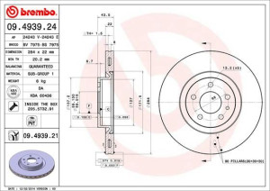 Tarcza hamulcowa BREMBO 09.4939.21 46445006
