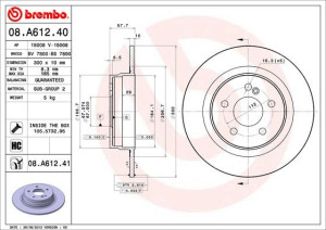 Tarcza hamulcowa BREMBO 08.A612.41 2044230612
