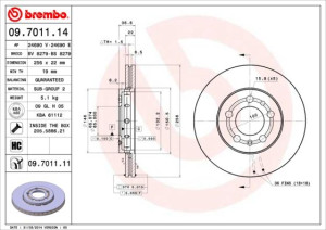 Tarcza hamulcowa BREMBO 09.7011.11 1J0615301D
