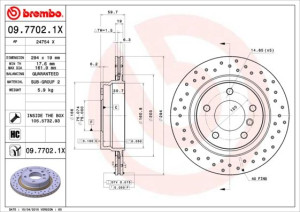 Tarcza hamulcowa BREMBO 09.7702.1X 34211165563