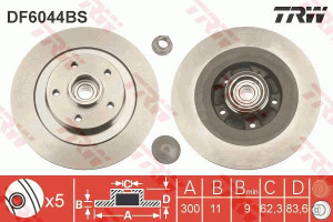 Tarcza hamulcowa TRW DF6044BS 402020003R