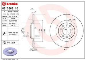 Tarcza hamulcowa BREMBO 08.C309.11 1609583080