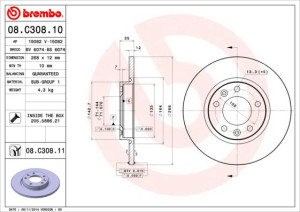 Tarcza hamulcowa BREMBO 08.C308.11 1609582880