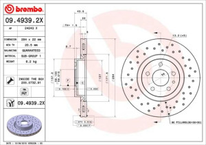 Tarcza hamulcowa BREMBO 09.4939.2X 46445006