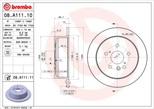 Tarcza hamulcowa BREMBO 08.A111.11 4243148041