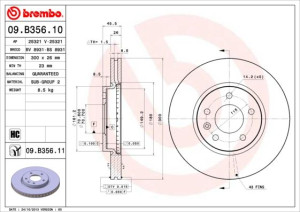 Tarcza hamulcowa BREMBO 09.B356.11 569070