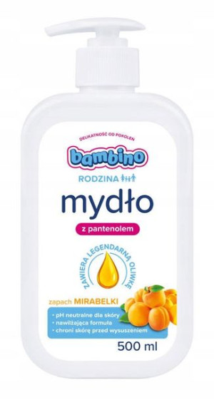 Bambino mydło w płynie Mirabelka 500ml dozownik