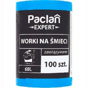 Paclan Expert worki na śmieci 60l 100szt wiązane
