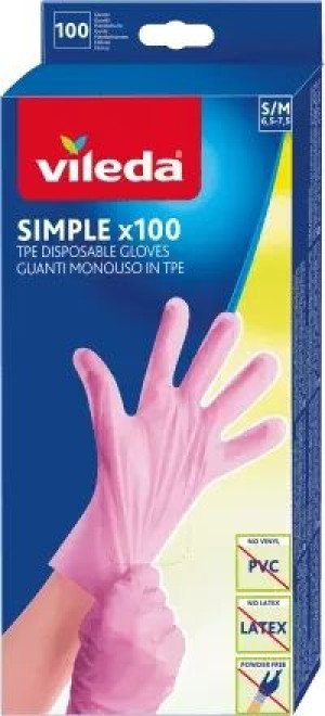 Vileda Simple rękawice jednorazowe S/M 100szt