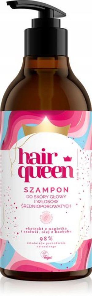 Hair Queen szampon do włosów średnioporowate 400ml