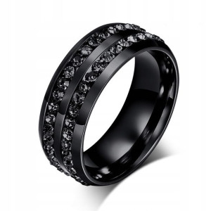 OBRĄCZKI Pierścionek ŚLUBNE GOTHIC STAL 316L r.22
