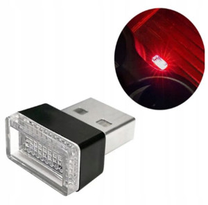Lampka Samochodowa Usb 5v 0,034w Mini Czerwona