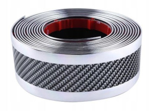 UNIWERSALNA dokładka zderzaka 5CM 1M CARBON BIAŁA