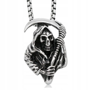 NASZYJNIK Srebrny Wisiorek REAPER KOSTUCHA SOA 357