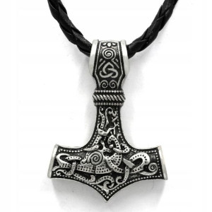 Naszyjnik Męski Młot Thora Mjolnir Srebrny 125