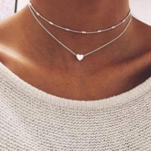 Naszyjnik Choker Celebrytka Długi Boho Srebrny 25