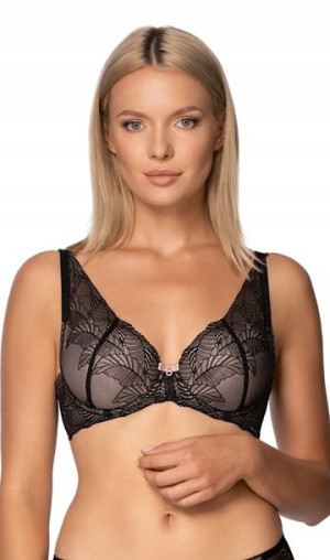 Biustonosz push-up Lidia czarny Nipplex 70D