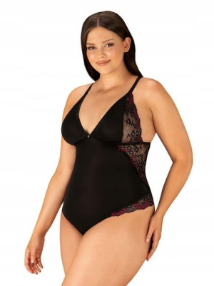 Czarne body z koronką Vanessme Obsessive r.2XL/3XL